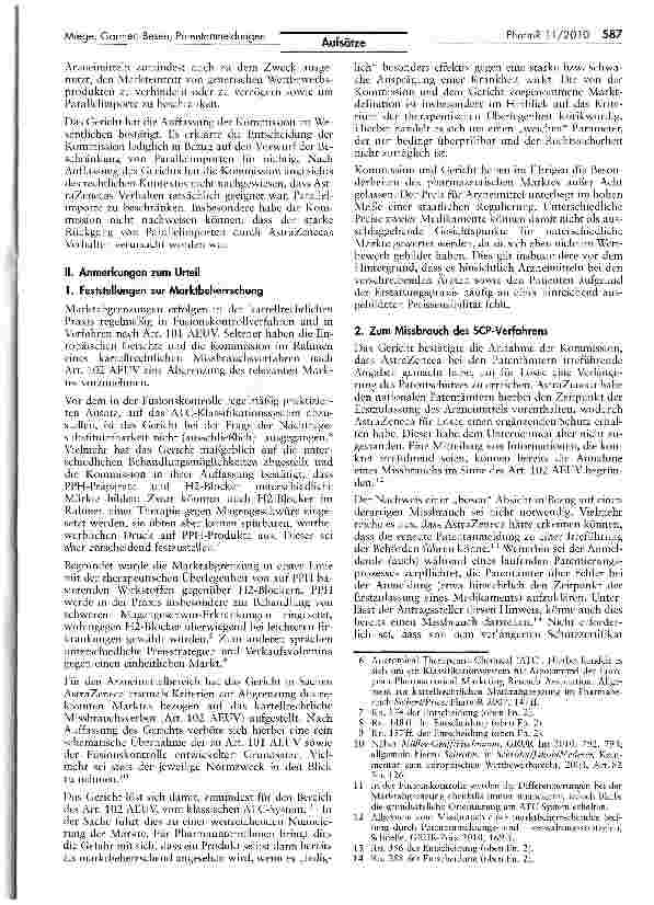 Vorschauseite 2: Missbrauch einer marktbeherrschenden Stellung durch irreführende Angaben bei PatentanmeldungenAnmerkung zu EuG, Urt. v. 01.07.2010 - T-321/05