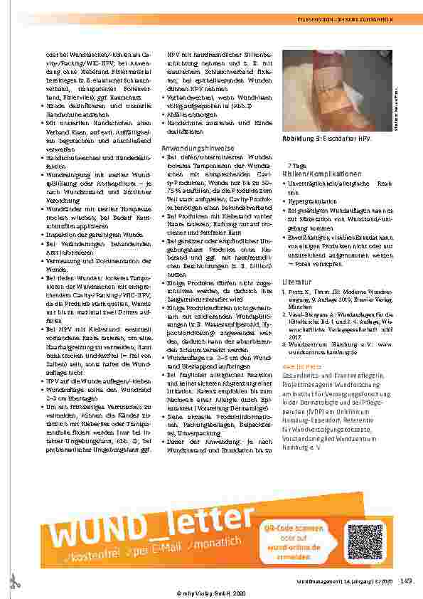 Vorschauseite 2: PFLEGELEXIKON – die Serie zum Sammeln Feinporige Polyurethanschaum-/Hydropolymerverbände (HPV) – Indikationen, Eigenschaften und Anwendungstipps