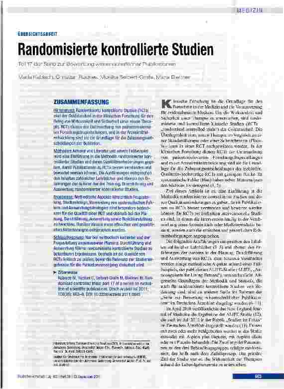 Vorschauseite 1: Randomisierte kontrollierte Studien
