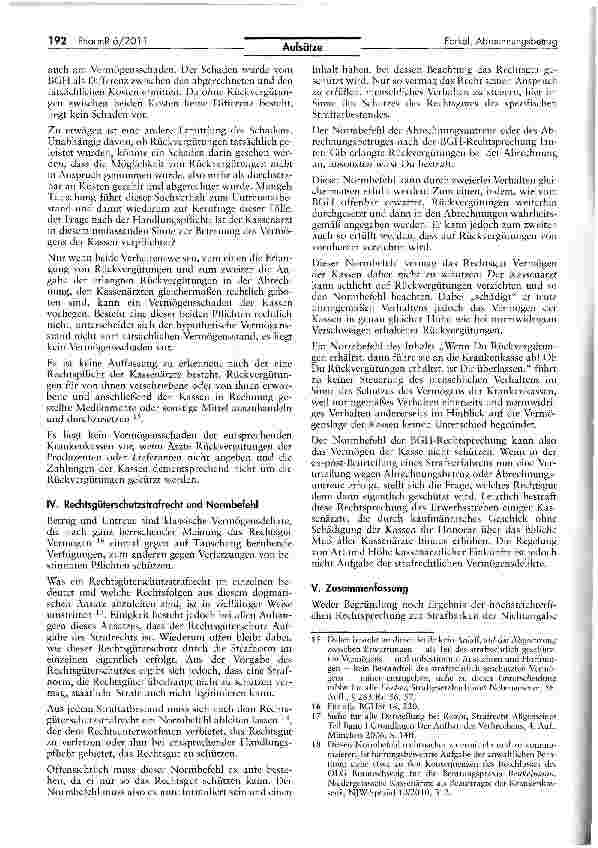Vorschauseite 4: Vermögensschaden, Rechtsgüterschutz und Normbefehl: Zu Abrechnungsbetrug und Abrechnungsuntreue von Kassenärzten