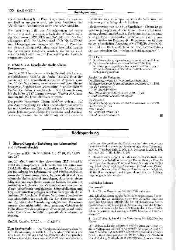 Vorschauseite 1: Überprüfung der Einhaltung des Lebensmittel-und Futtermittelrechts