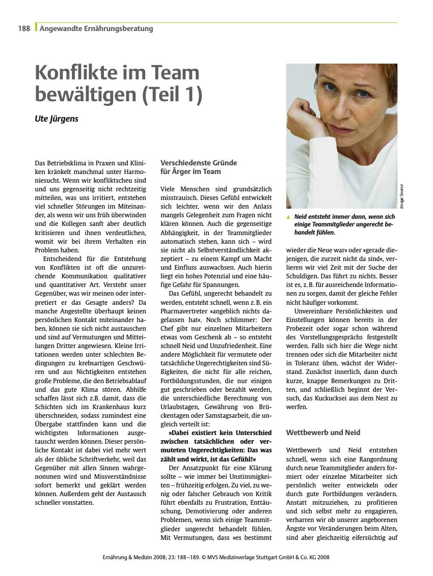 Vorschauseite 1: Konflikte im Team bewältigen (Teil 1)