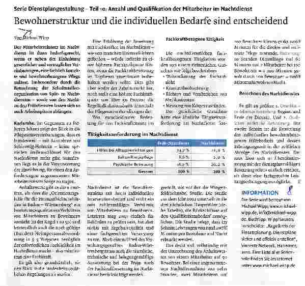 Vorschauseite 1: Bewohnerstruktur und die individuellen Bedarfe sind entscheidend