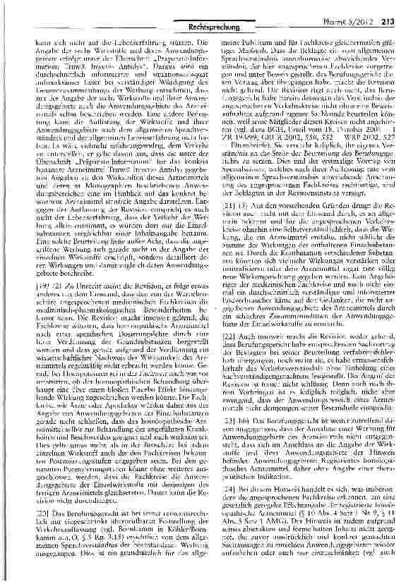 Vorschauseite 3: Zum Verbot der Werbung Anwendungsgebieten nach § UWG §4 Nr. 11; HWG §5