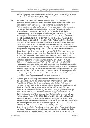 Vorschauseite 6: I. Tarifrecht Unzulässige Benachteiligung befristet beschäftigter Arbeitnehmer