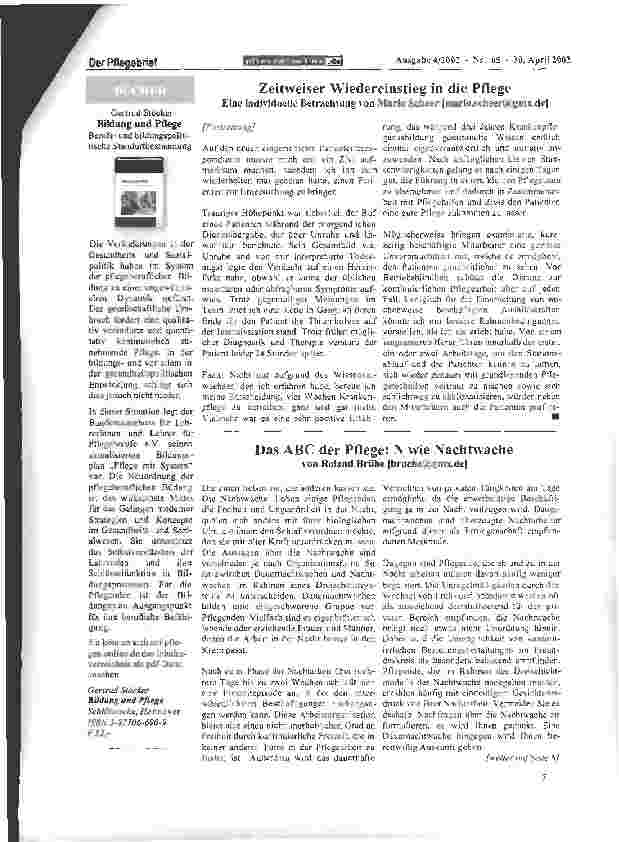 Vorschauseite 2: Zeitweiser Wiedereinstieg in die Pflege