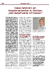 Vorschauseite 1: Neues Netzwerk zur Krisenintervention in Kliniken: „Den Bedarf sehen wir überall.“