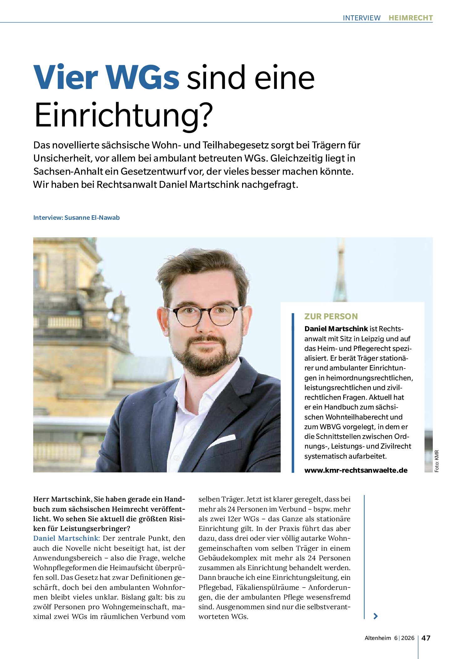 Vorschauseite 1: Vier WGs sind eine Einrichtung?