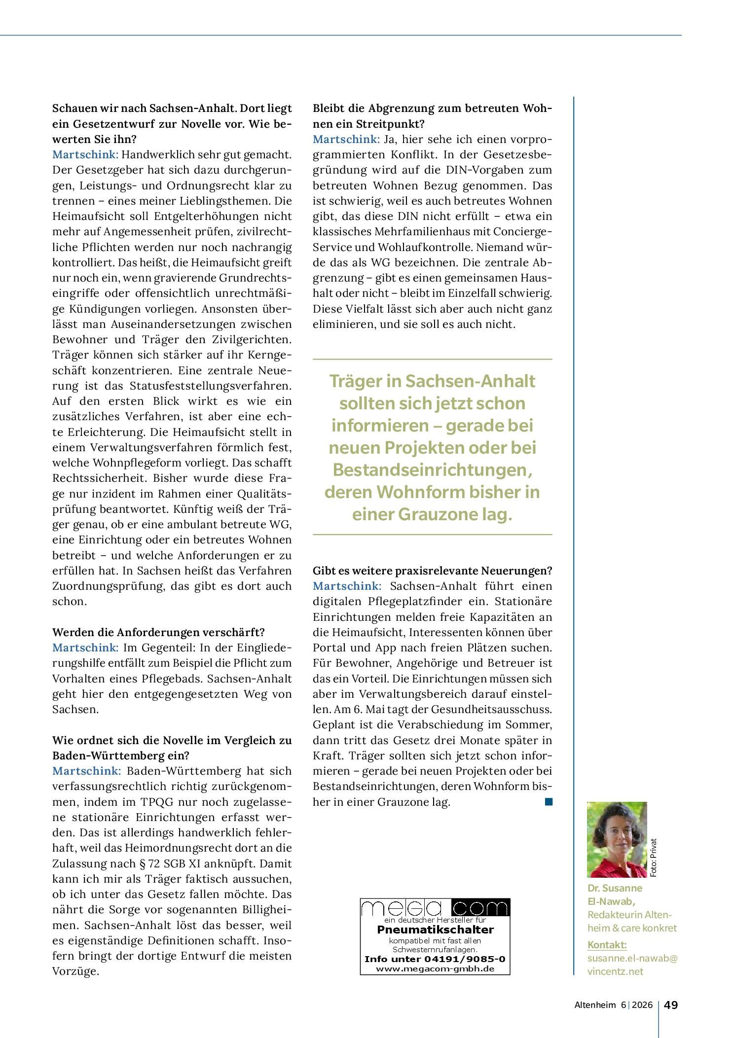 Vorschauseite 3: Vier WGs sind eine Einrichtung?