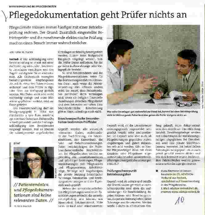 Vorschauseite 1: Pflegedokumentation geht Prüfer nichts an