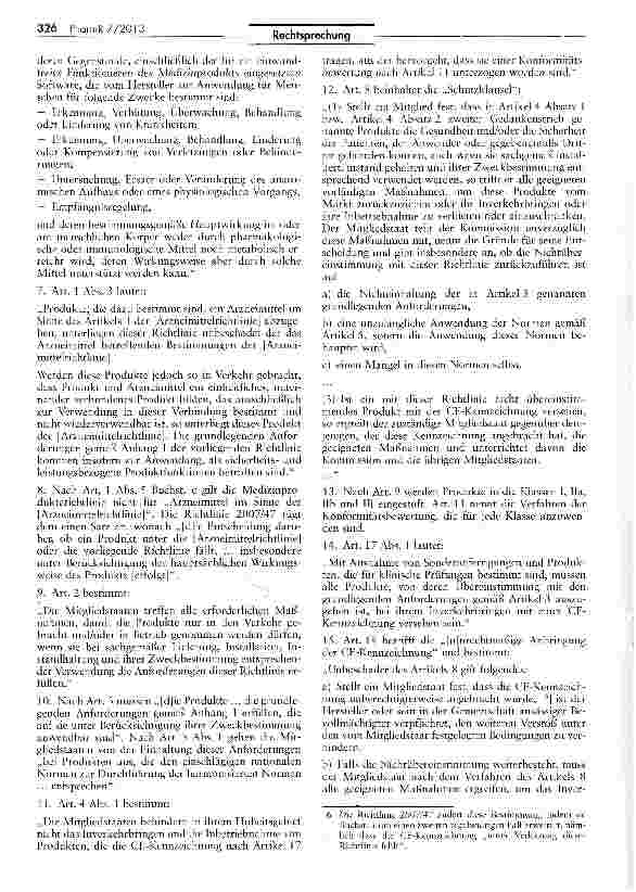 Vorschauseite 2: Arzneimittel - Medizinprodukt — CE-Kennzeichnung - Einstufung von ErzeugnissenRL 93/42/EWG/Art. 18, 8, 1 II a, 1 V c
