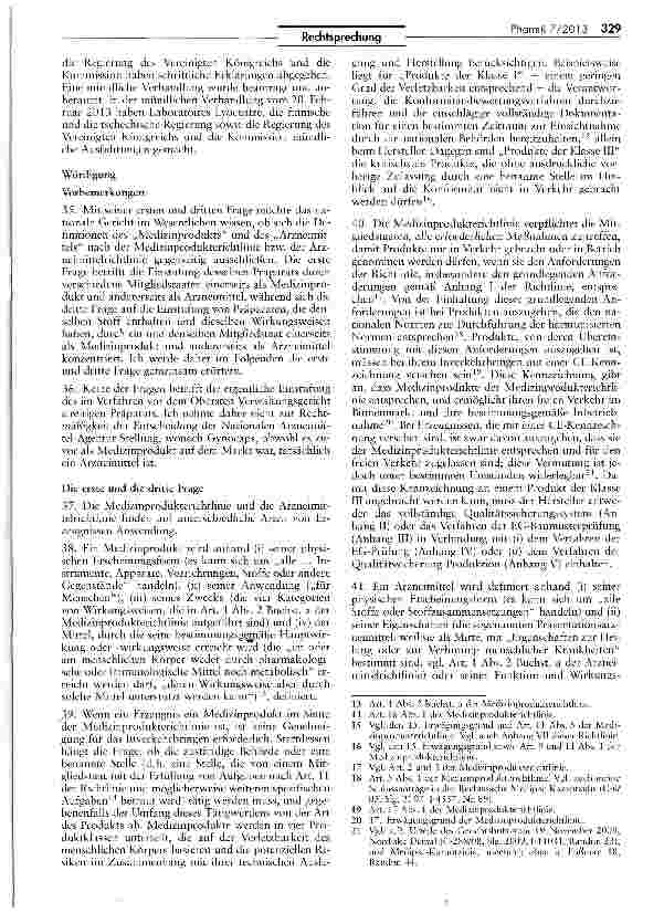 Vorschauseite 5: Arzneimittel - Medizinprodukt — CE-Kennzeichnung - Einstufung von ErzeugnissenRL 93/42/EWG/Art. 18, 8, 1 II a, 1 V c