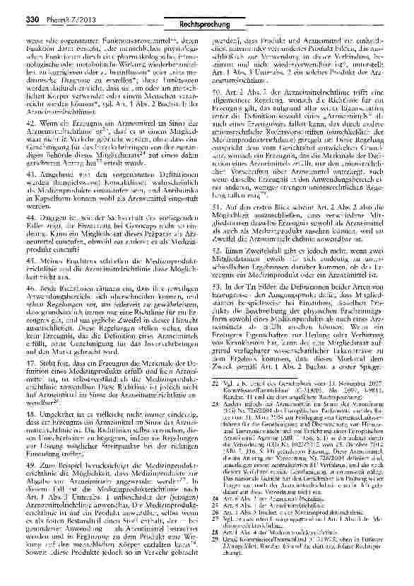 Vorschauseite 6: Arzneimittel - Medizinprodukt — CE-Kennzeichnung - Einstufung von ErzeugnissenRL 93/42/EWG/Art. 18, 8, 1 II a, 1 V c