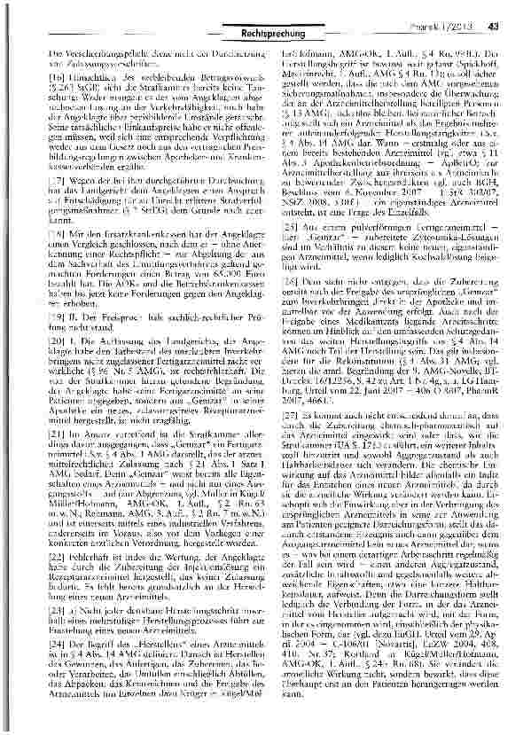 Vorschauseite 3: Verkauf von Importarzneimitteln ohne deutsche Zulassung AMG § 96 Nr. 5, Nr. 13; StGB § 263