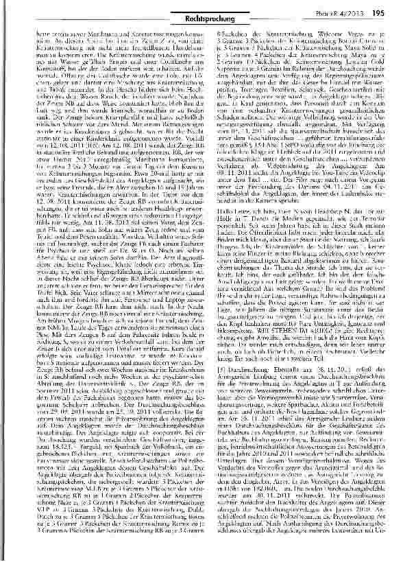 Vorschauseite 6: Kräutermischungen, die synthetische Cannabinoide enthalten, sind Funktionsarzneimittel im Sinne des § 2 I Nr. 2a AMG AMG §§ 95 I Nr. 1, III, VI; §§ 95 II, I Nr. 2a, 98