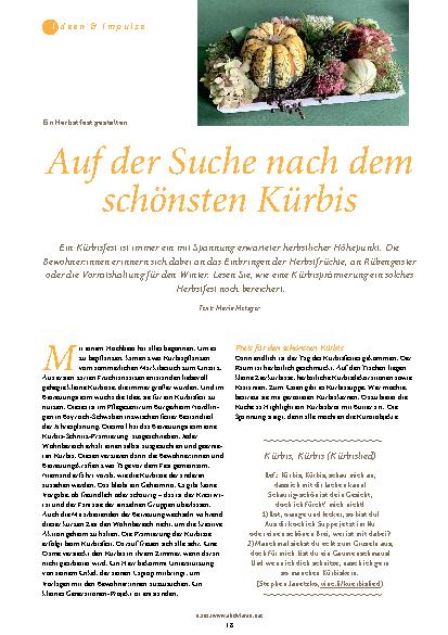 Vorschauseite 1: Auf der Suche nach dem schönsten Kürbis.