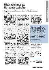 Vorschauseite 1: Mitarbeitende als Markenbotschafter: Die glaubwürdigste Kommunikation der Arbeitgebermarke.