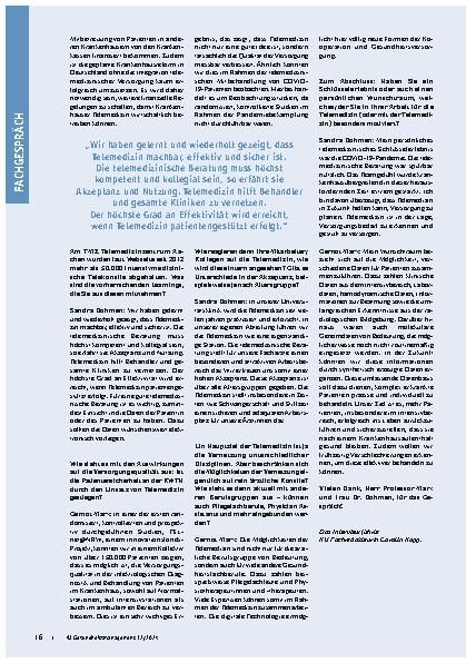 Vorschauseite 3: Digitale Expertise: Zum Stand der Telemedizin