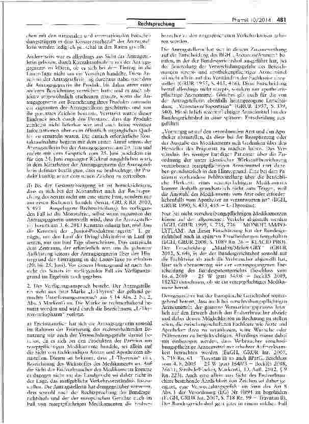 Vorschauseite 4: Markenmäßige Benutzung (L-Thyrox)