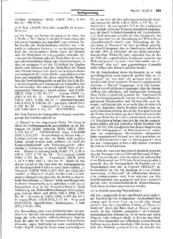 Vorschauseite 6: Markenmäßige Benutzung (L-Thyrox)