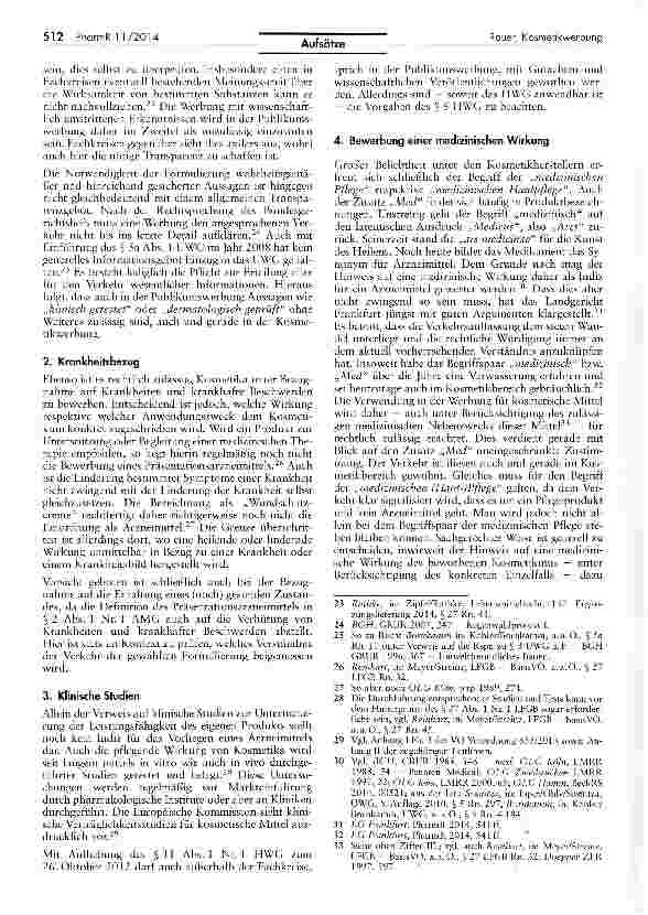 Vorschauseite 4: Kosmetikwerbung und der schmale Grat hin zum Präsentationsarzneimittel