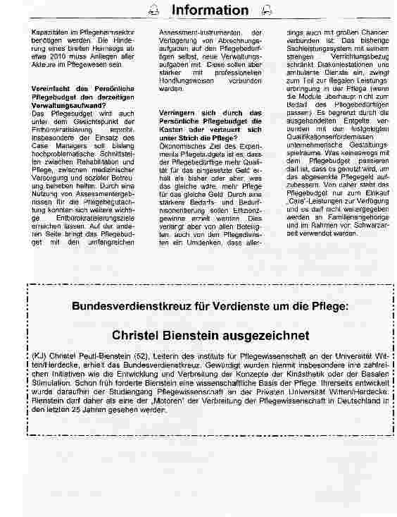 Vorschauseite 2: Experiment Pflegebudgets