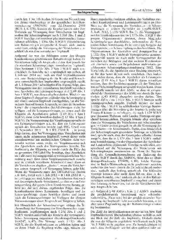 Vorschauseite 6: Produktneutrale Verschreibungen & Rabattverträge mit PharmaunternehmenBGB § 280 I i. V. m. SGB V § 69 I 3