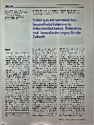 Vorschauseite 1: Status quo der betrieblichen Gesundheitsförderung in Inklusionsbetrieben. Potenziale und Herausforderungen für die Zukunft.