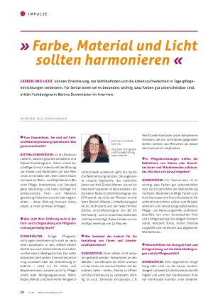 Vorschauseite 1: » Farbe, Material und Licht sollten harmonieren «