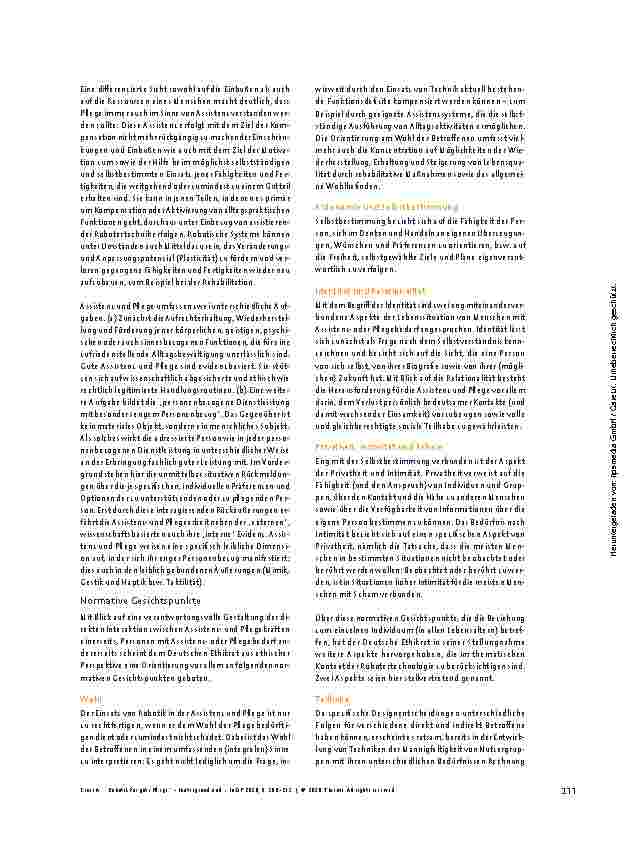 Vorschauseite 3: "Robotik für gute Pflege" – Hintergrund und Positionen des Deutschen Ethikrats