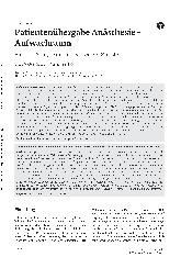 Vorschauseite 1: Patientenübergabe Anästhesie - Aufwachraum: Eine Ist-Analyse an drei Schweizer Spitälern