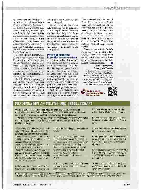 Vorschauseite 3: Gesundheitsförderung und Prävention weiterdenken