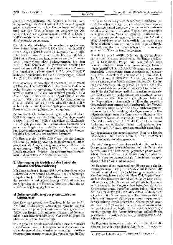 Vorschauseite 2: Verfassungswidrigkeit des Gesetzes über Rabatte für Arzneimittel