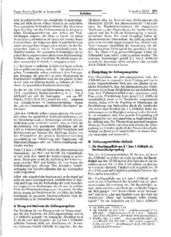 Vorschauseite 3: Verfassungswidrigkeit des Gesetzes über Rabatte für Arzneimittel
