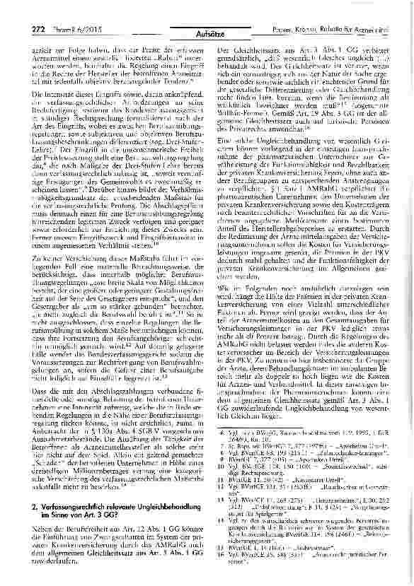 Vorschauseite 4: Verfassungswidrigkeit des Gesetzes über Rabatte für Arzneimittel