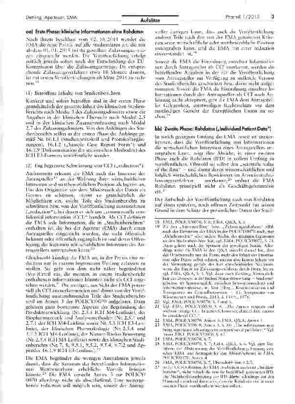 Vorschauseite 3: Die neue Transparenzpolitik der EMA