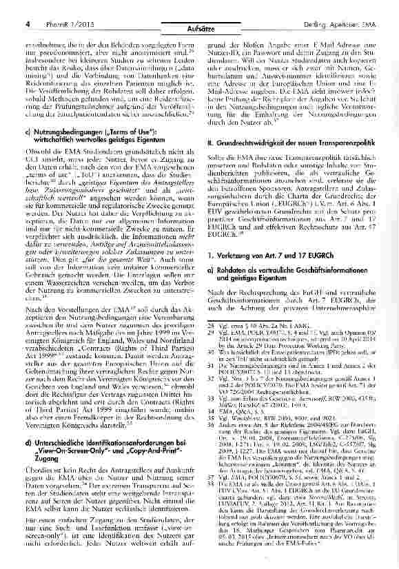 Vorschauseite 4: Die neue Transparenzpolitik der EMA