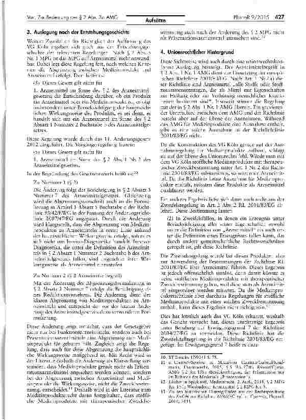 Vorschauseite 3: Zur Bedeutung des § 2 Abs. 3a AMG für die Abgrenzung von Medizinprodukten zu Präsentationsarzneimitteln