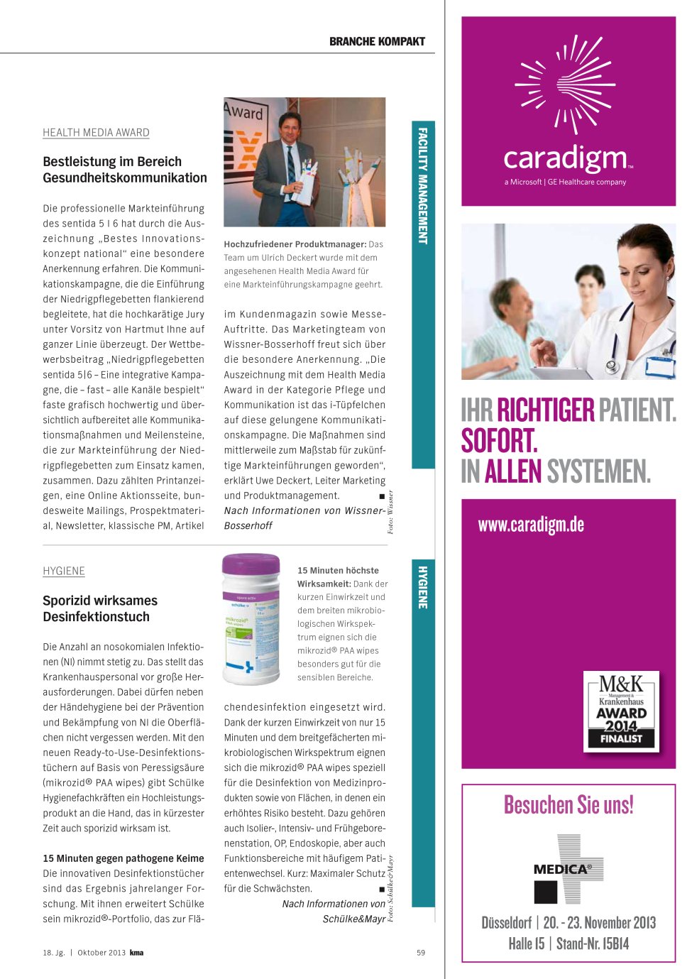 Vorschauseite 1: Bestleistung im Bereich Gesundheitskommunikation