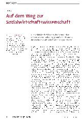 Vorschauseite 1: Auf dem Weg zur Sozialwirtschaftswissenschaft