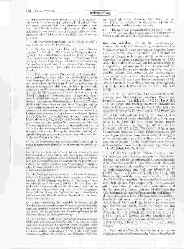 Vorschauseite 2: Verfassungsbeschwerde bzgl. Geltung des deutschen Arzneimittelpreisrechts für Deutschland eingeführte Arzneimittel erfolglos