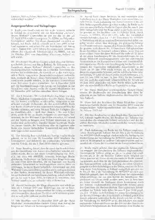 Vorschauseite 2: Unzuständigkeit des Gerichtshofs der Europäischen Union für eine Entscheidung über die Gültigkeit von Art. 21 II VO (EG) Nr. 469/2009