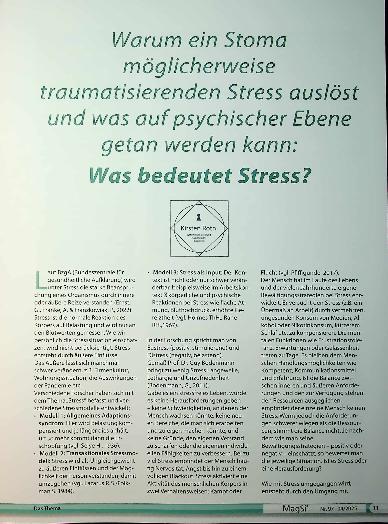 Vorschauseite 1: Warum ein Stoma möglicherweise traumatisierenden Stress auslöst und was auf psychischer Ebene getan werden kann: Was bedeutet Stress?