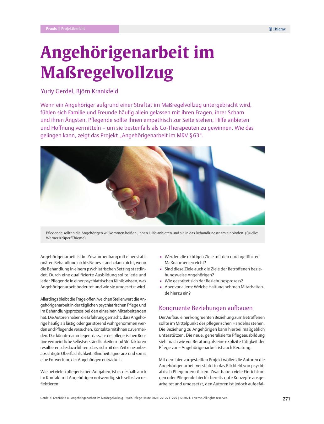 Vorschauseite 1: Angehörigenarbeit im Maßregelvollzug