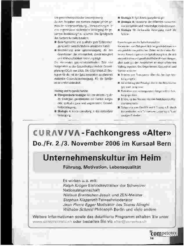 Vorschauseite 2: Spitalplanung neu konzipiert: Das Beispiel Aargau