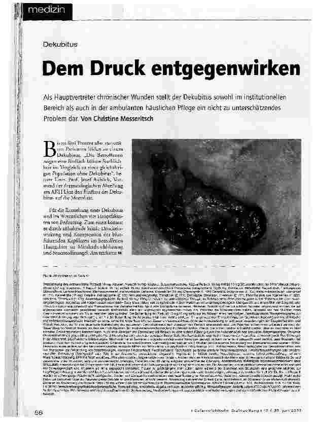 Vorschauseite 1: DekubitusDem Druck entgegenwirken