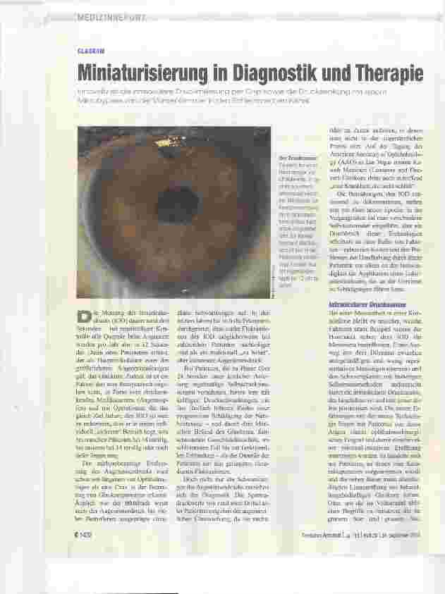 Vorschauseite 1: Miniaturisierung in Diagnostik und Therapie