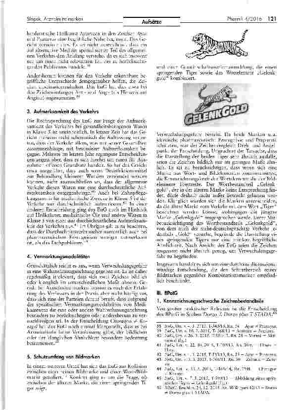 Vorschauseite 6: Die Entscheidungspraxis zu Arzneimittelmarken im Jahr 2015