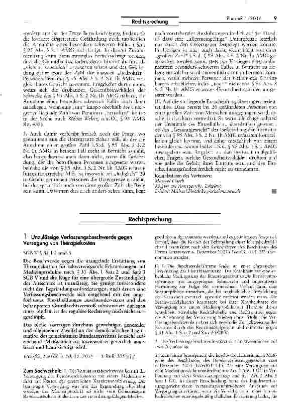 Vorschauseite 3: Gefährdung der Gesundheit einer großen Zahl von Menschen im Sinne des Arzneimittelgesetzes (AMG) Anmerkung zum Beschluss des BGH - 5 StR 549/14