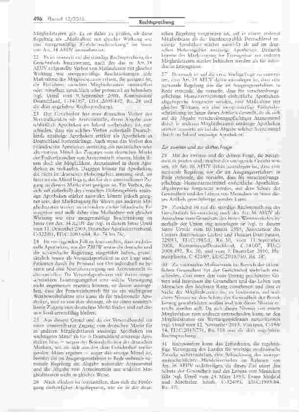 Vorschauseite 3: Deutsche Arzneimittelpreisbindung gilt nicht für holländische Versandapotheke